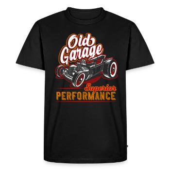 Ancien garage Hot Rod Californie - T-shirt Premium bio Homme - noir - Devant - Nico (187cm)