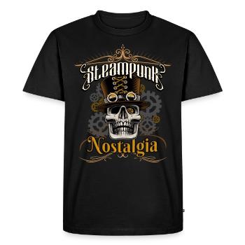 Crâne de gentleman steampunk nostalgie - T-shirt Premium bio Homme - noir - Devant - Nico (187cm)