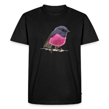cool oiseau Pink Robin idée cadeau - T-shirt Premium bio Homme - noir - Devant - Nico (187cm)