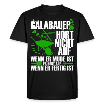 Galabau Landschaftsgärtner Spruch Witz - Männer Premium Bio T-Shirt - Schwarz - Vorne - Nico (187cm)