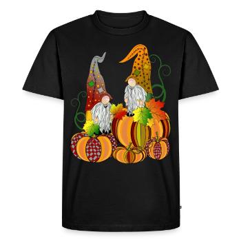 Gnome sur citrouille Gnome nains citrouille - T-shirt Premium bio Homme - noir - Devant - Nico (187cm)