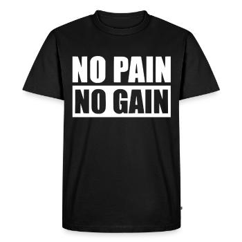 No pain no gain - Men's Premium Organic T-Shirt - black - Front - Nico (187cm)