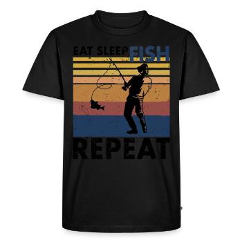 Pêche pêcheur pêcheur idée cadeau drôle de cadeau - T-shirt Premium bio Homme - noir - Devant - Nico (187cm)