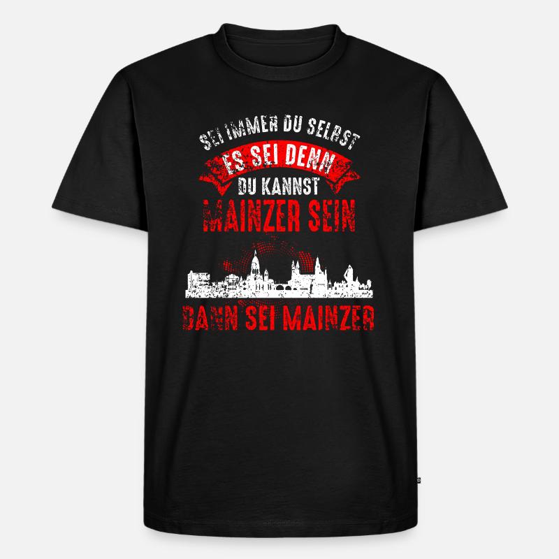Mainz Skyline Mainzer Geschenk - Männer Premium Bio T-Shirt - Schwarz