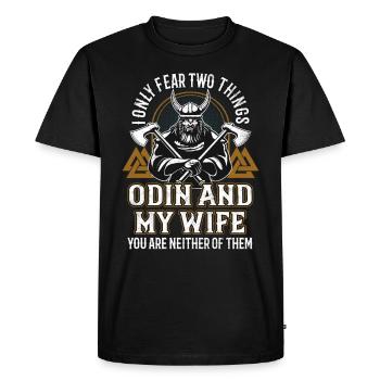 Viking disant Odin Nordmann - T-shirt Premium bio Homme - noir - Devant - Nico (187cm)