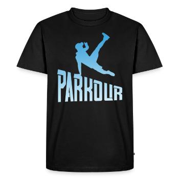 Athlète de course libre de Parkour Freerunner - T-shirt Premium bio Homme - noir - Devant - Nico (187cm)