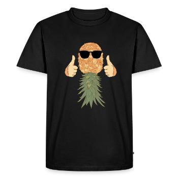 Pineapple Cool Funny - Men's Premium Organic T-Shirt - black - Front - Nico (187cm)