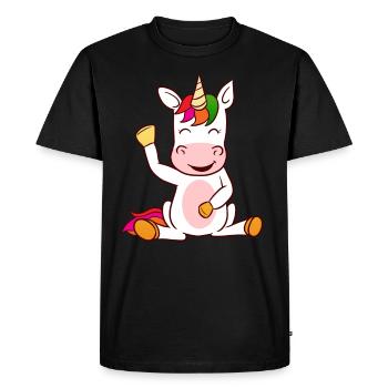 Licorne de vague - T-shirt Premium bio Homme - noir - Devant - Nico (187cm)