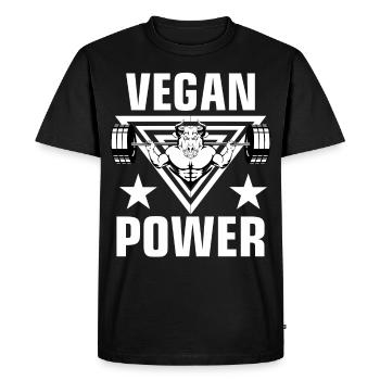 Bodybuilder Motivation - Vegan Power - T-shirt Premium bio Homme - noir - Devant - Nico (187cm)