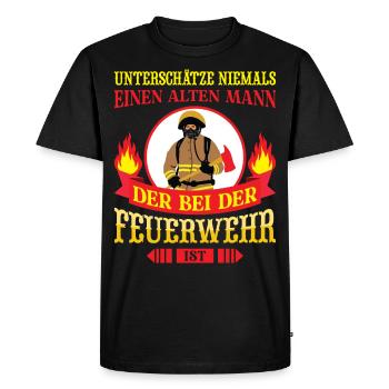 freiwillige Feuerwehr Feuerwehrmann Opa - Männer Premium Bio T-Shirt - Schwarz - Vorne - Nico (187cm)
