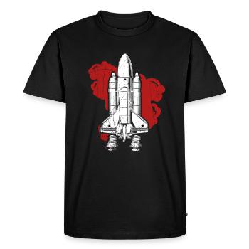 Grand cadeau de fusée pour les amis de la fusée et de l'espace - T-shirt Premium bio Homme - noir - Devant - Nico (187cm)