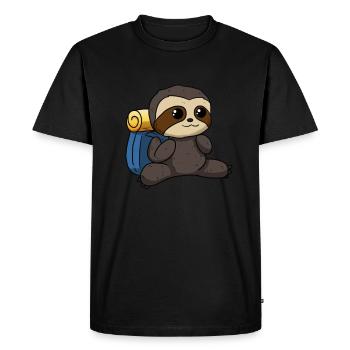Randonneurs paresseux randonnée alpiniste - T-shirt Premium bio Homme - noir - Devant - Nico (187cm)
