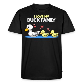 Canards Famille Canards Doux Canards Mignons Titulaires De Canard - T-shirt Premium bio Homme - noir - Devant - Nico (187cm)