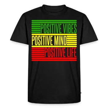 Reggae Reggea - Positive Vibes Mind Life - T-shirt Premium bio Homme - noir - Devant - Nico (187cm)
