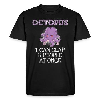 Oktopus I kann 8 Menschen erschlagen Meerestiere K - Men's Premium Organic T-Shirt - black - Front - Nico (187cm)