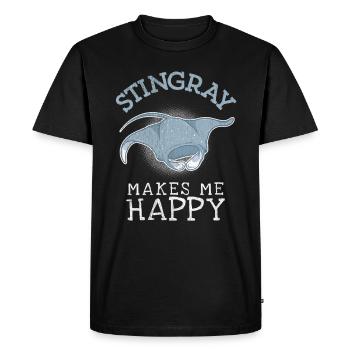 Stachelrochen macht mich glücklich Save Ocean Anim - Men's Premium Organic T-Shirt - black - Front - Nico (187cm)