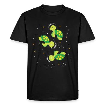 Espace extra-atmosphérique de l'astronaute tortue - T-shirt Premium bio Homme - noir - Devant - Nico (187cm)
