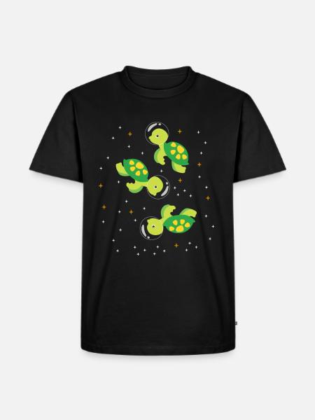 Turtle astronaut outer space - Men's Premium Organic T-Shirt - black