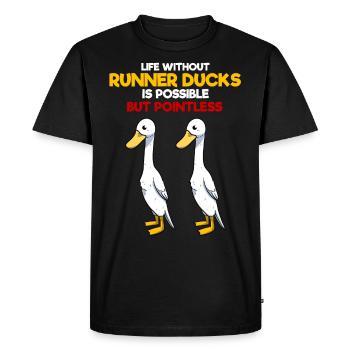Canard en cours d'exécution - T-shirt Premium bio Homme - noir - Devant - Nico (187cm)