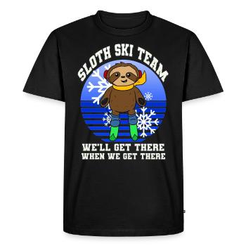 Ski de fond de l'équipe de ski paresseux disant skieur drôle - T-shirt Premium bio Homme - noir - Devant - Nico (187cm)