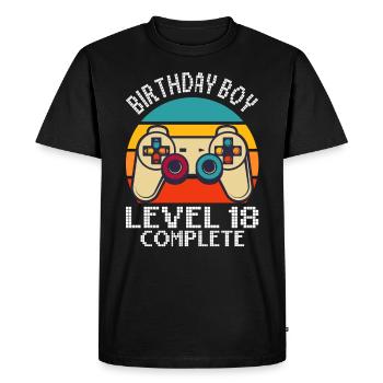 Niveau 18 terminé - 18e anniversaire Gamepad Gamer - T-shirt Premium bio Homme - noir - Devant - Nico (187cm)