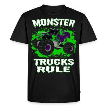 Awesome Monster trucks rule - Men's Premium Organic T-Shirt - black - Front - Nico (187cm)