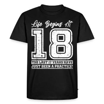 18ème cadeaux d'anniversaire - T-shirt Premium bio Homme - noir - Devant - Nico (187cm)