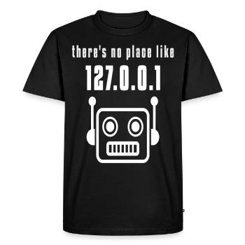 No place like 127.0.01 Nerd saying - Men's Premium Organic T-Shirt - black - Front - Nico (187cm)