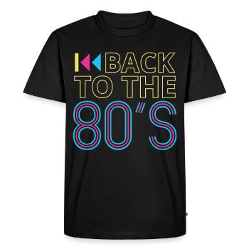 80s 80s 80s music 80s party 80s fashion - Men's Premium Organic T-Shirt - black - Front - Nico (187cm)