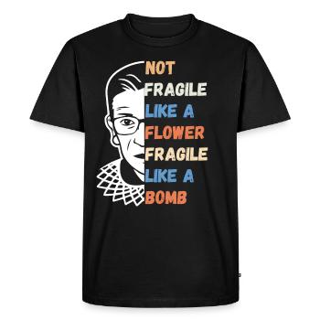 Not Fragile Like A Flower Fragile Like A Bomb RBG - Men's Premium Organic T-Shirt - black - Front - Nico (187cm)