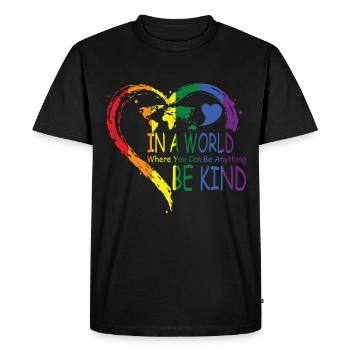 Be child - Men's Premium Organic T-Shirt - black - Front - Nico (187cm)