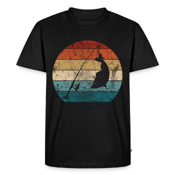 Pêche vintage - T-shirt Premium bio Homme - noir - Devant - Nico (187cm)