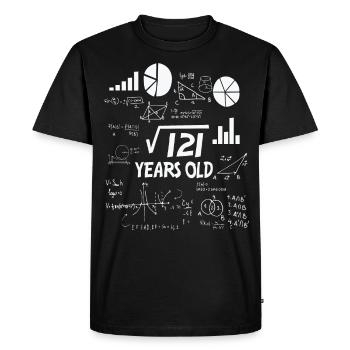 11e anniversaire maths - T-shirt Premium bio Homme - noir - Devant - Nico (187cm)