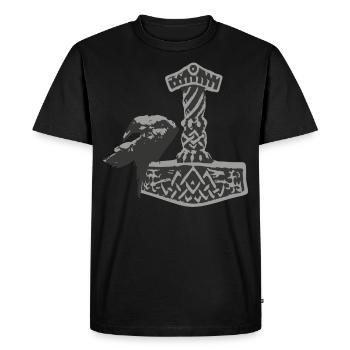 Thor Hammer Ravens Odin Midgard - Men's Premium Organic T-Shirt - black - Front - Nico (187cm)