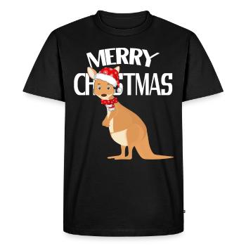 Australie De Noël Kangourou - T-shirt Premium bio Homme - noir - Devant - Nico (187cm)