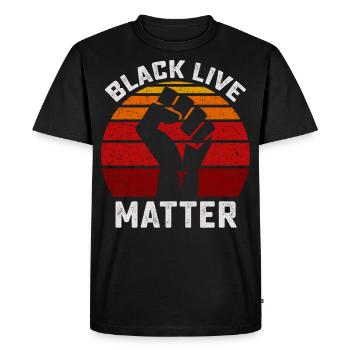 Vintage Black Lives Matter - T-shirt Premium bio Homme - noir - Devant - Nico (187cm)