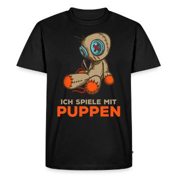 Je joue avec des poupées - poupée vaudou - sarcasme - T-shirt Premium bio Homme - noir - Devant - Nico (187cm)