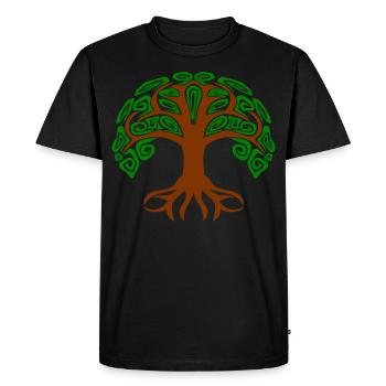 Tree of Life Germanic Celts and Yoga - Men's Premium Organic T-Shirt - black - Front - Nico (187cm)