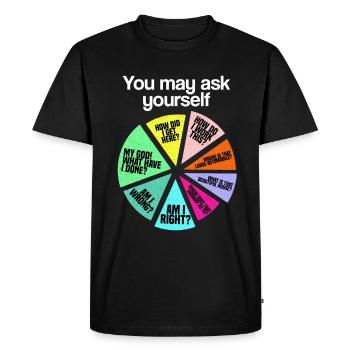 You may ask: Personal Introduction Cha - Men's Premium Organic T-Shirt - black - Front - Nico (187cm)