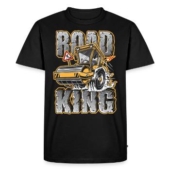 Construction worker road construction construction roller gift - Men's Premium Organic T-Shirt - black - Front - Nico (187cm)