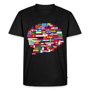 Drapeaux des pays Patrimoine national Patriotique M - T-shirt Premium bio Homme - noir - Devant - Nico (187cm)
