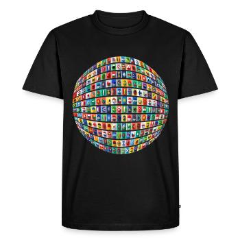 Flags of the countries. National patriotic world colors - Men's Premium Organic T-Shirt - black - Front - Nico (187cm)