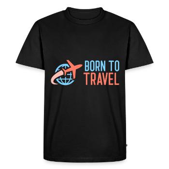 Flying Plane Edition from Born to Travel - Men's Premium Organic T-Shirt - black - Front - Nico (187cm)
