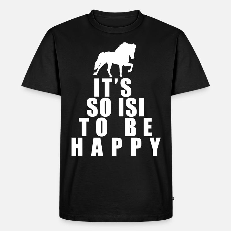 Island Pferd Isländer Isi Spruch - Männer Premium Bio T-Shirt - Schwarz