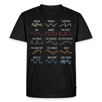 Synthesizer vintage waveform retro nerd - Men's Premium Organic T-Shirt - black - Front - Nico (187cm)