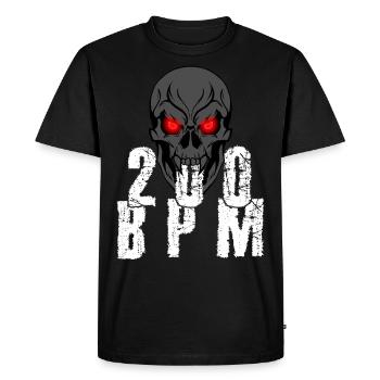 Gabber Hakken Uptempo 200 BPM skull - Men's Premium Organic T-Shirt - black - Front - Nico (187cm)