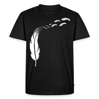 Coiffe de plumes - plumes volantes - T-shirt Premium bio Homme - noir - Devant - Nico (187cm)