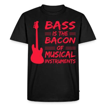 guitar guitar bass bass guitar music heartbeat - Men's Premium Organic T-Shirt - black - Front - Nico (187cm)