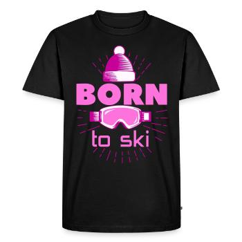 Born To Ski Winter Beanie & Ski Goggles - Men's Premium Organic T-Shirt - black - Front - Nico (187cm)