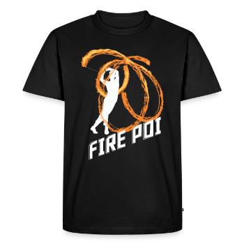 Fire Poi Firebender Artist Gift Fire - Men's Premium Organic T-Shirt - black - Front - Nico (187cm)